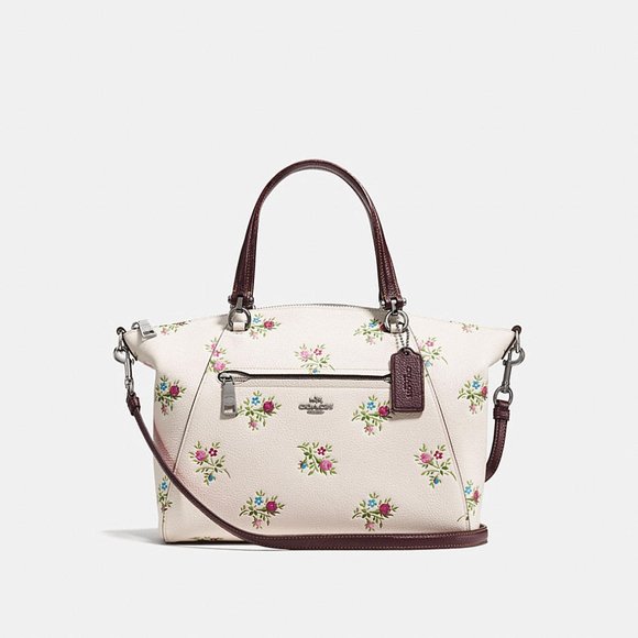 🌹🥀HTF🥀🌹NeW COACH CROSS STITCH FLORAL PRAIRIE ROSE SATCHEL HANDBAG F22829 - Picture 4 of 15